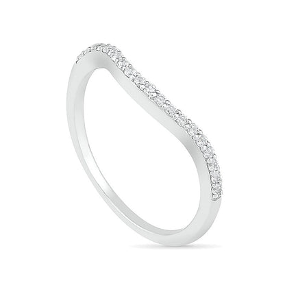 7.0mm White Lab-Created Sapphire Geometric Pointed Split Shank Bridal Set in Sterling Silver