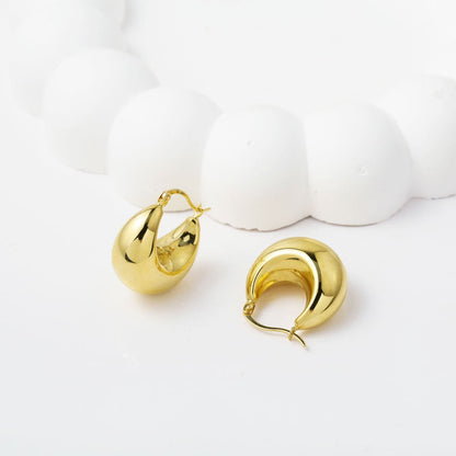 14K Yellow Gold Bold Hoop Earrings