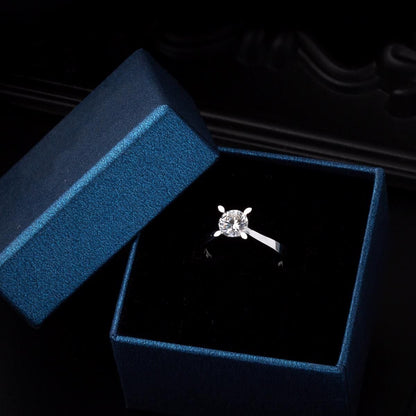 14K White Gold 1.00 Ct Solitaire Moissanite Ring
