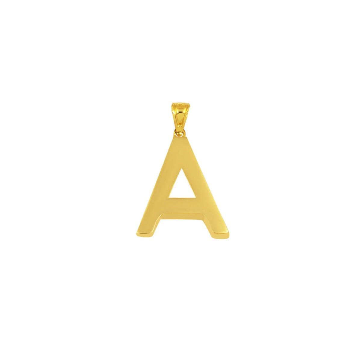 14K Yellow Gold Classic Initial A Pendant