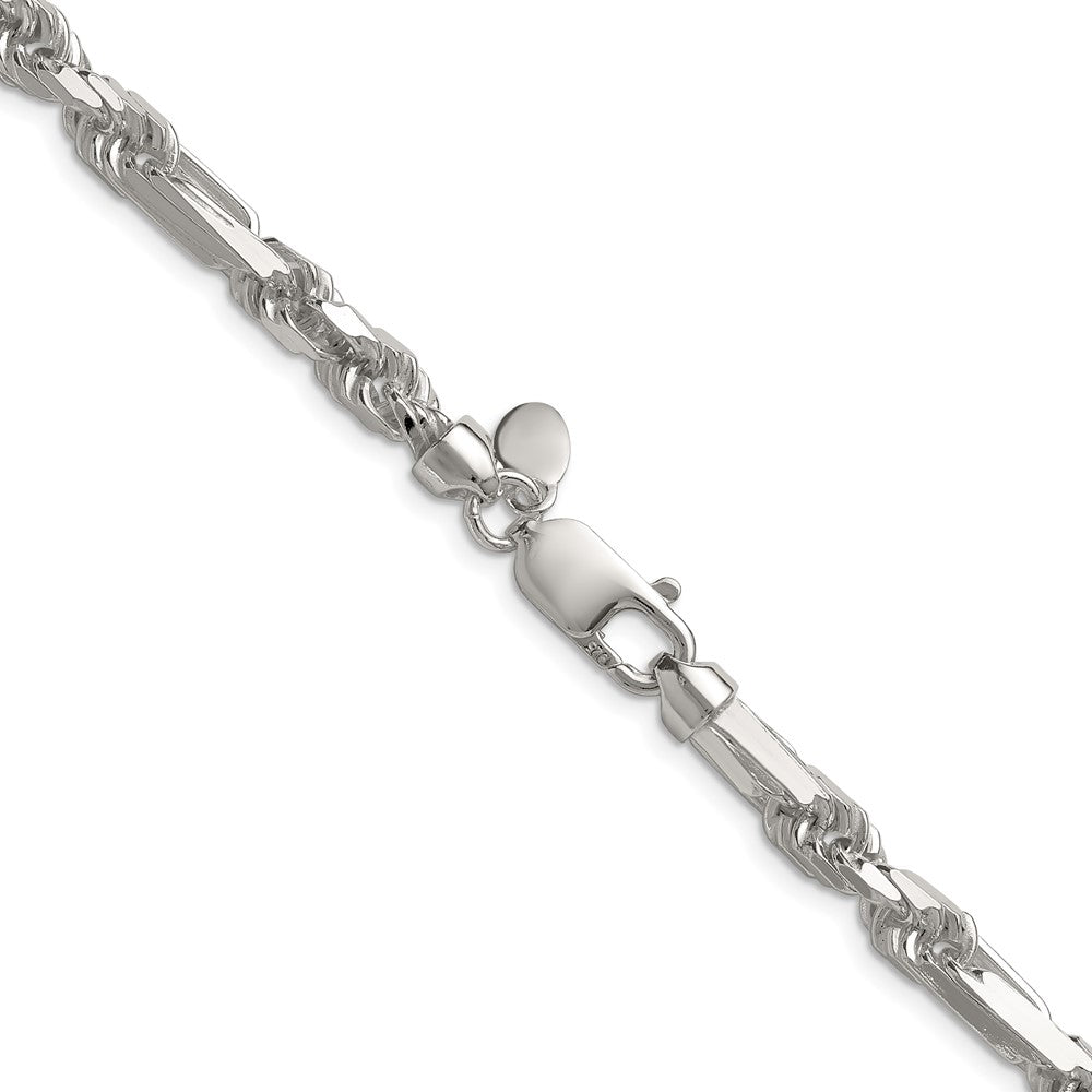 Sterling Silver 6mm D/C Figarope 26 Inch Chain