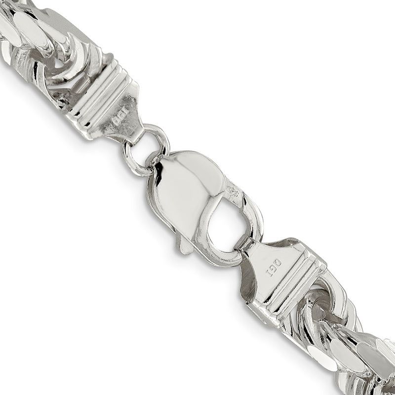 Sterling Silver 9.0mm Diamond-cut Rope 22 Inch Chain