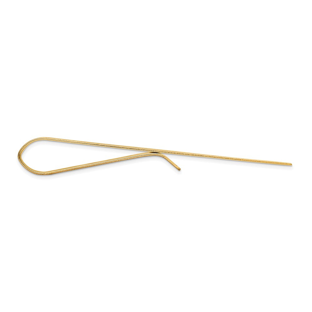 14K Yellow Gold Men's Grooved Engravable Tie Bar