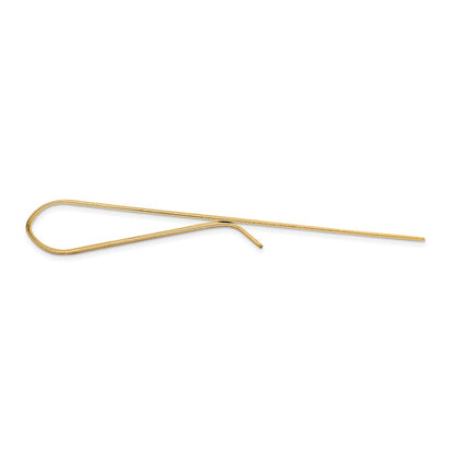 14K Yellow Gold Men's Grooved Engravable Tie Bar