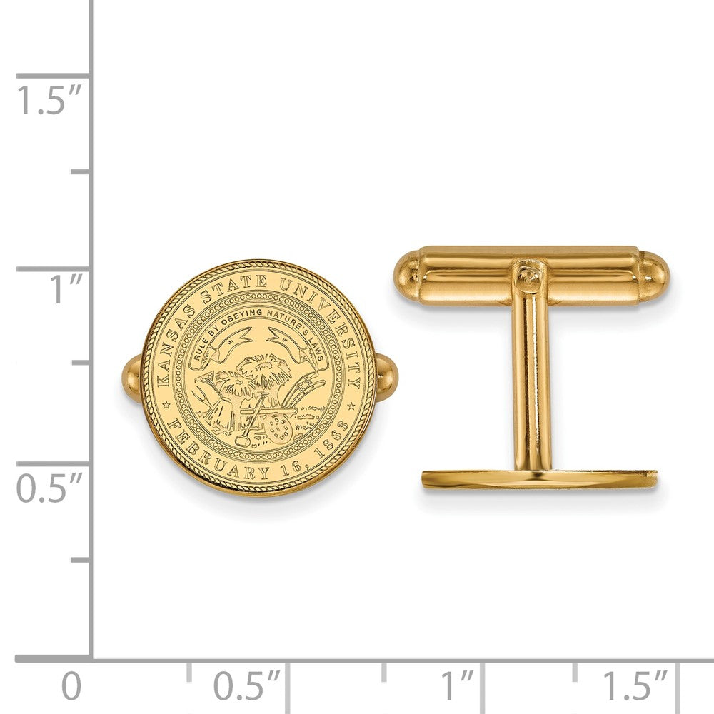 14K Yellow Gold Gold LogoArt Kansas State University Crest Cuff Links