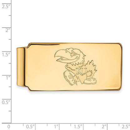 14K Yellow Gold Gold LogoArt University of Kansas Jayhawk Money Clip