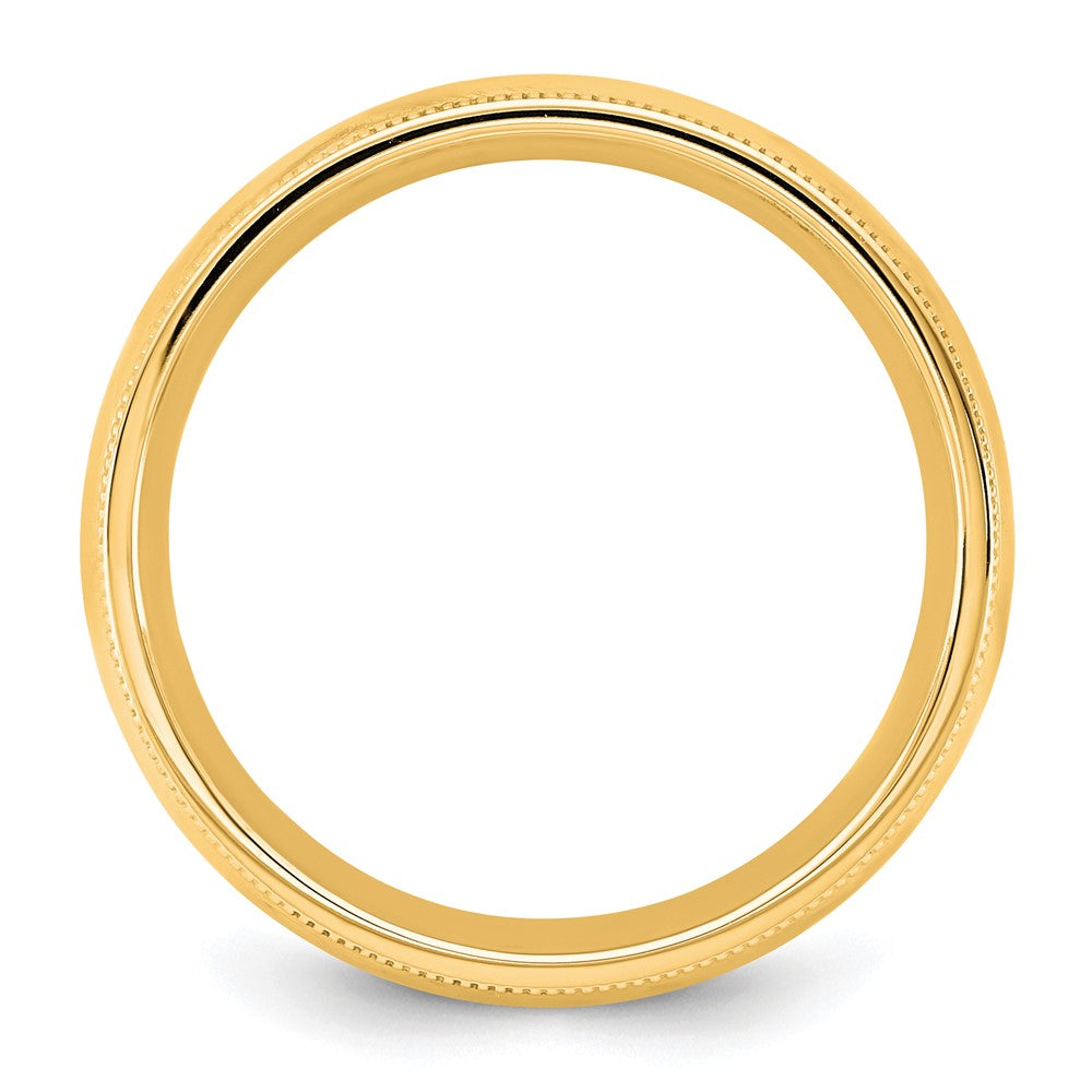 14K Yellow Gold 5.5mm Milgrain Comfort Fit Wedding Band Ring