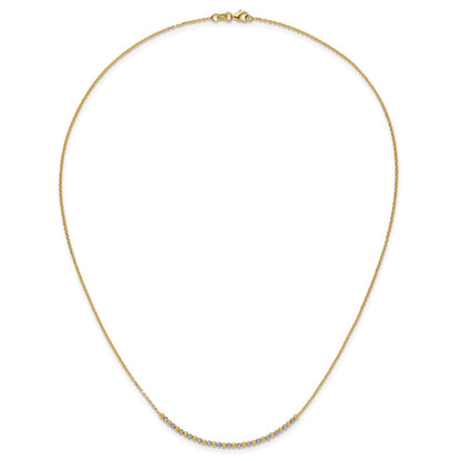14K Two-Tone Gold Two-tone Diamond-cut Beaded 18 Inch Necklace