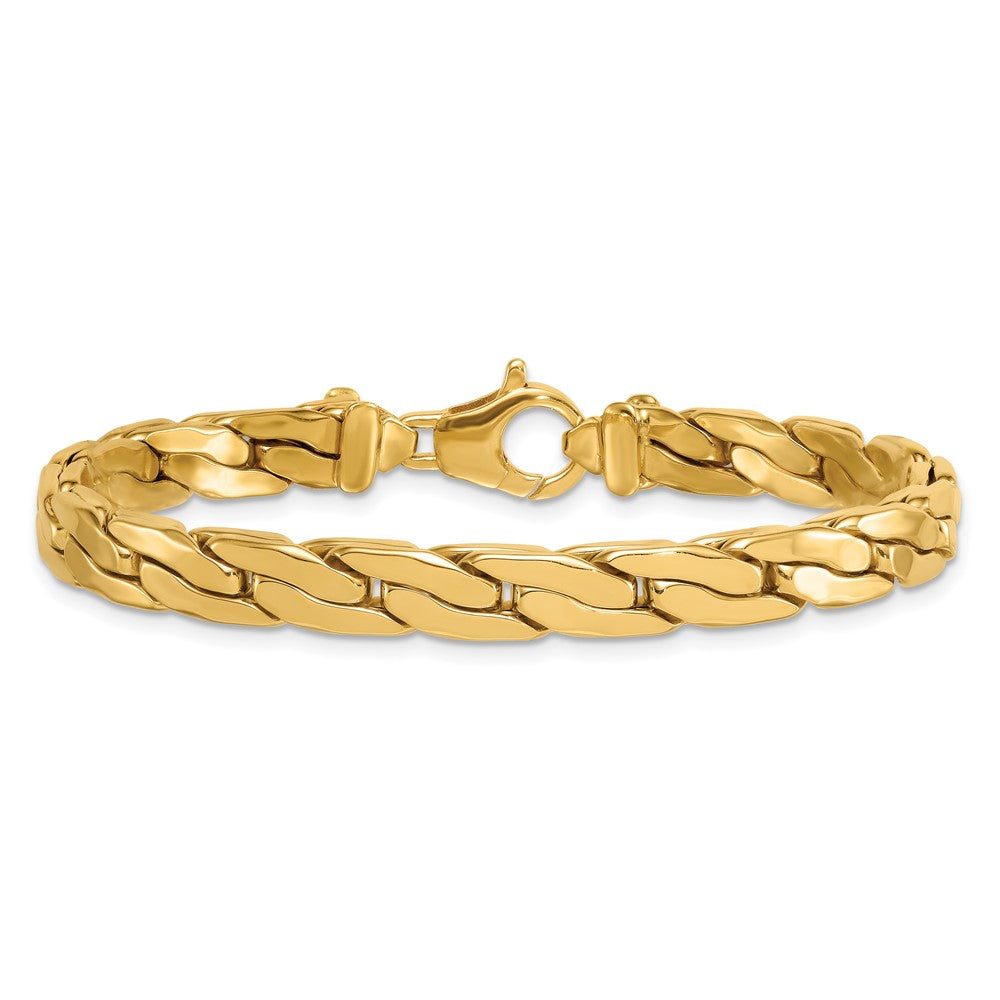 14K Yellow Gold Polished 6.3mm Lightweight Fancy Link 7.5 Inch Bracelet