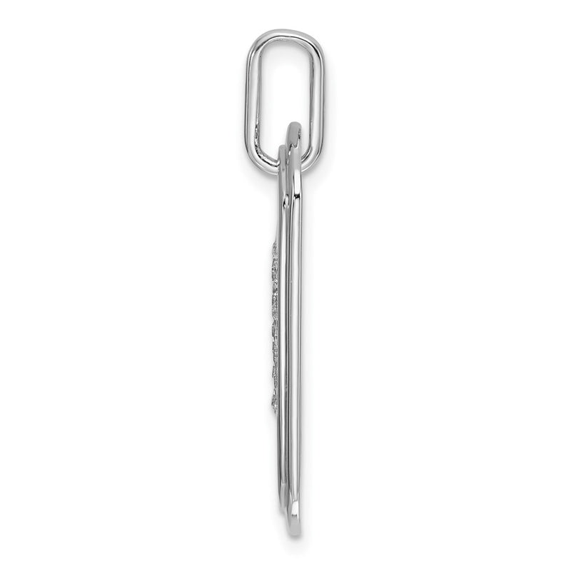 14K White Gold Diamond Initial B Dog Tag Charm