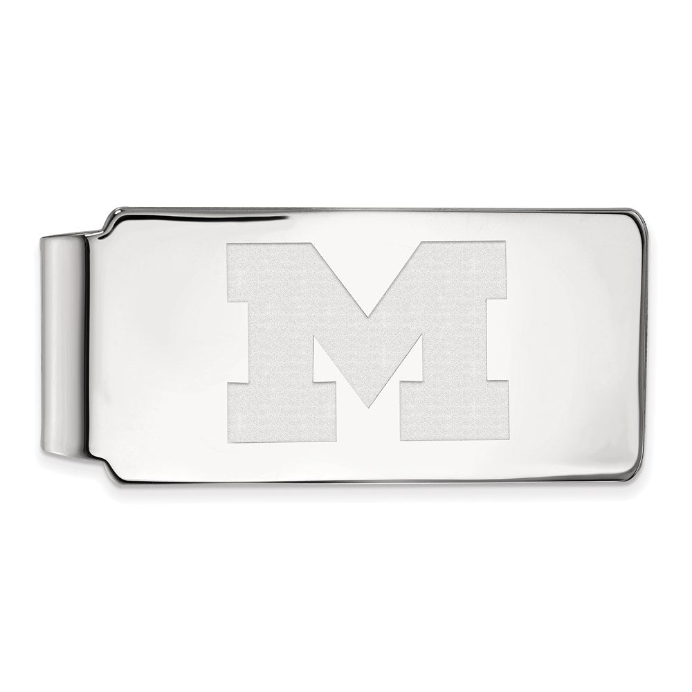 14K White Gold LogoArt University of Michigan Letter M Money Clip