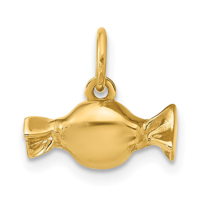 14K Yellow Gold Fancy Taffy Candy Charm
