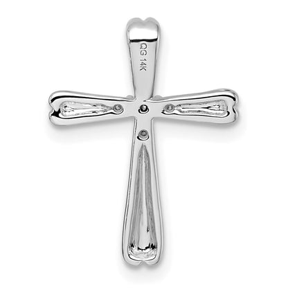 14K White Gold 1/10 carat Diamond 5-Stone Cross Chain Slide