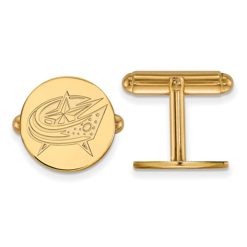 14K Yellow Gold Gold NHL LogoArt Columbus Blue Jackets Cuff Links