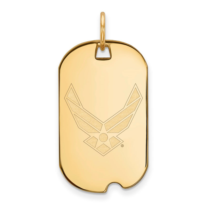 14K Yellow Gold Gold LogoArt U.S. Air Force Small Dog Tag
