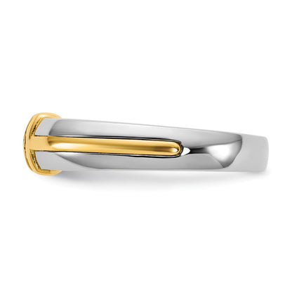 14K Two-Tone Gold .5ct Mens Wedding Band Ring