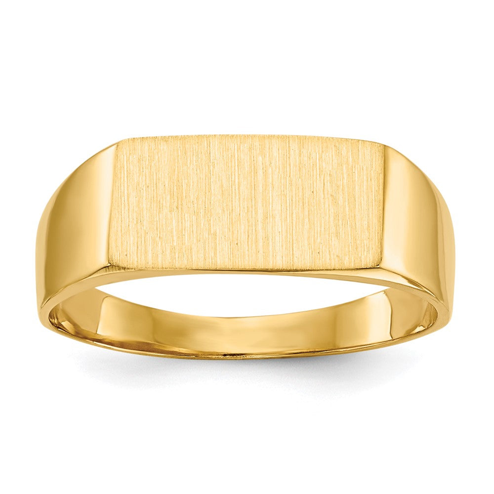 10K Yellow Gold 12.5x6.5mm Closed Back Signet Ring