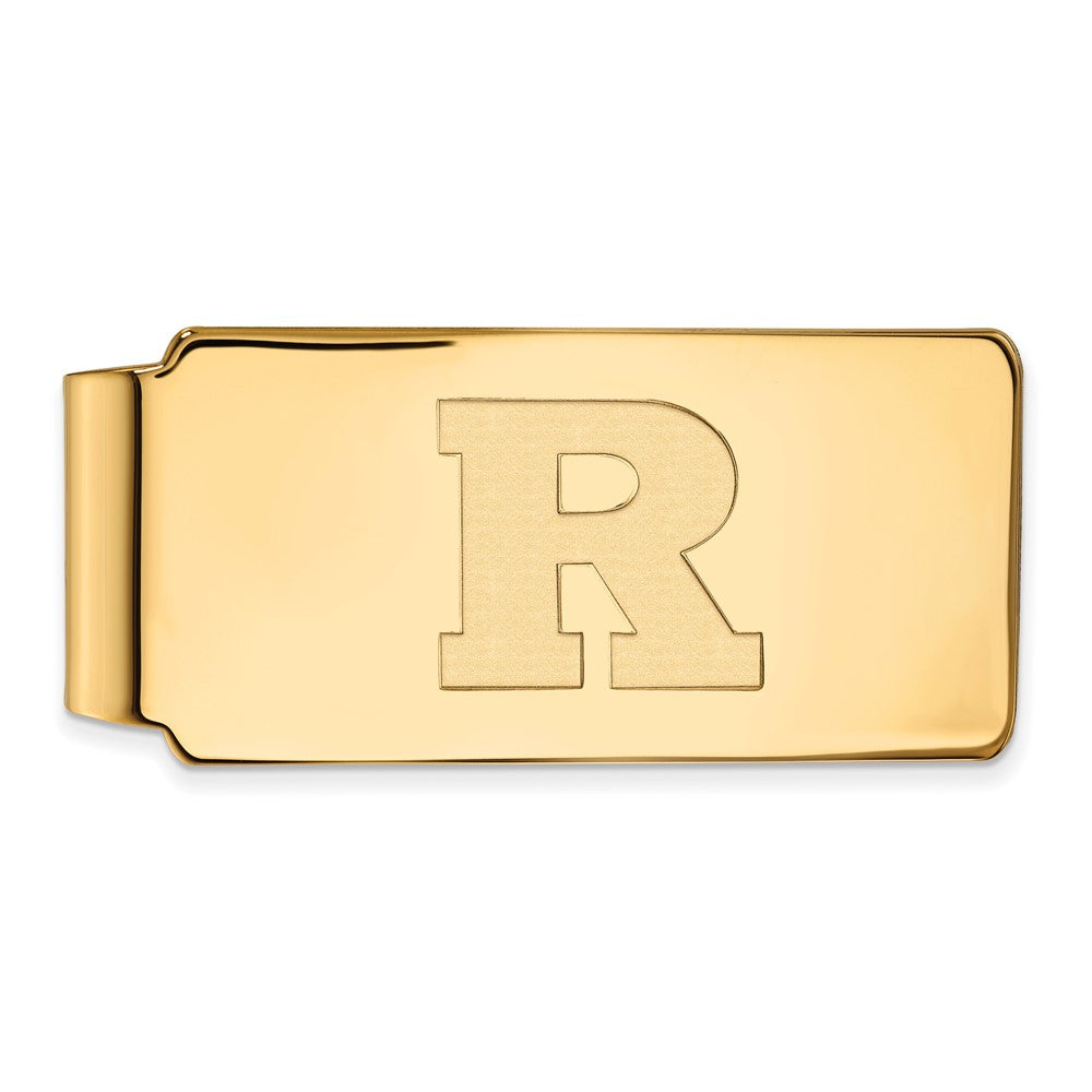 14K Yellow Gold Gold LogoArt Rutgers University Letter R Money Clip
