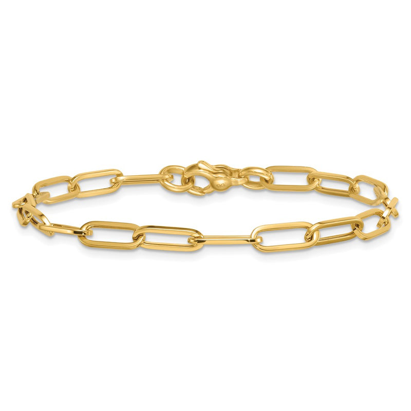14K Yellow Gold Polished 4.75mm Paper Clip Link 7.75 Inch Bracelet