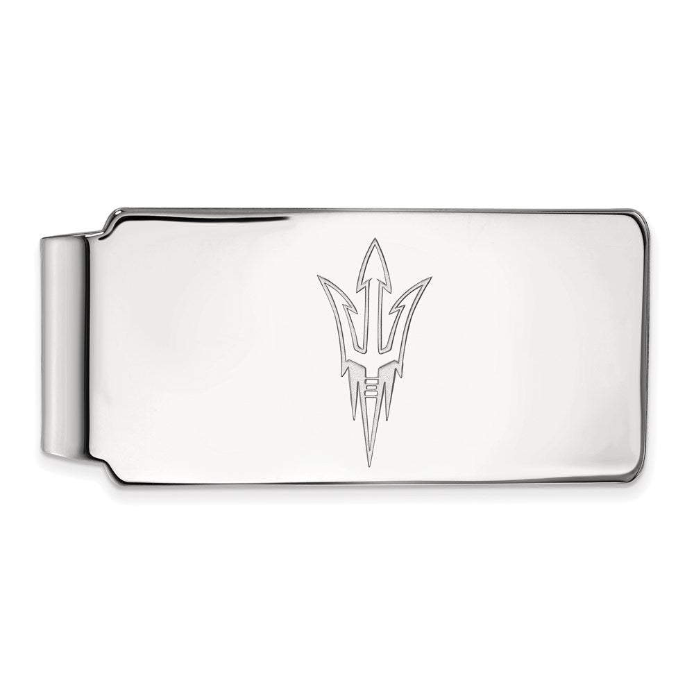10K White Gold LogoArt Arizona State University Pitchfork Money Clip