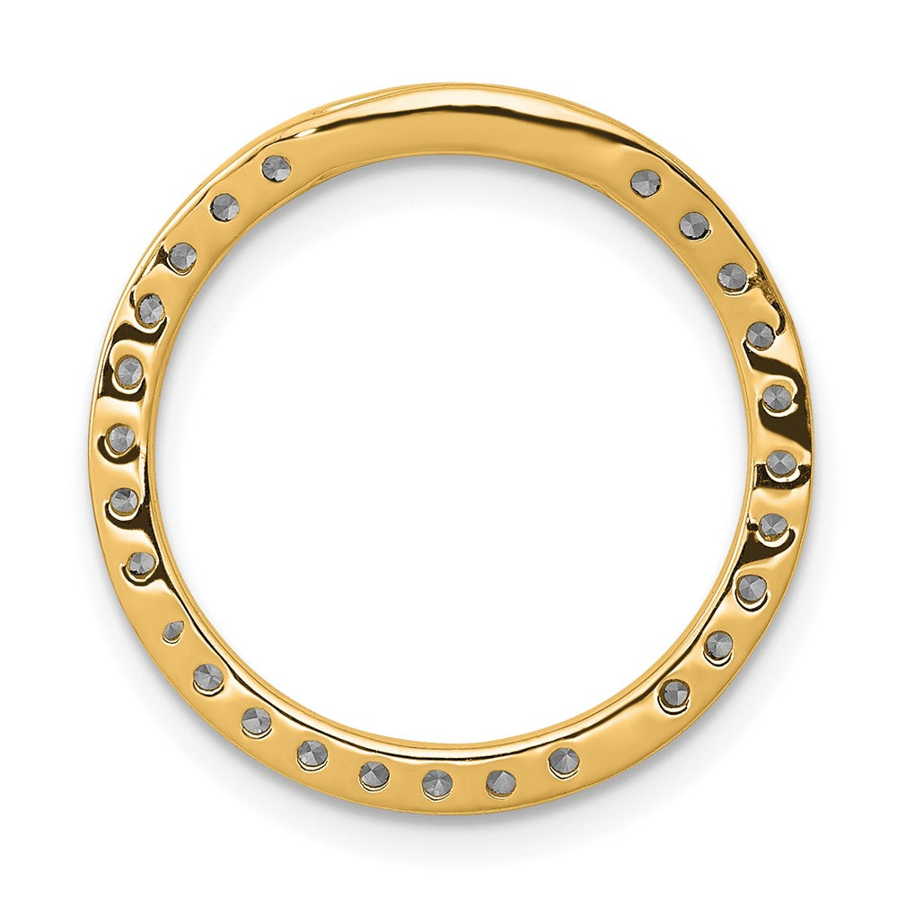 14K Yellow Gold Polished 1/2 carat Diamond Circle Chain Slide