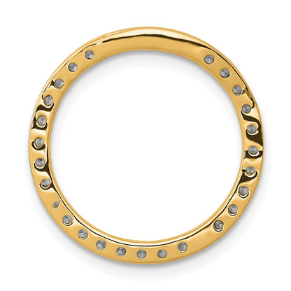 14K Yellow Gold Polished 1/2 carat Diamond Circle Chain Slide