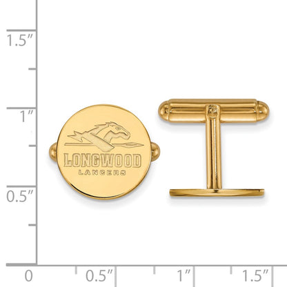 14K Yellow Gold Gold LogoArt Longwood University Lancers Cuff Links