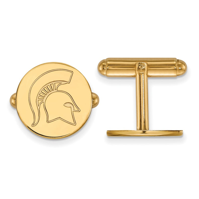 14K Yellow Gold Gold LogoArt Michigan State University Spartan Cuff Links