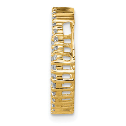 14K Yellow Gold Polished 1/3 carat Diamond Circle Chain Slide
