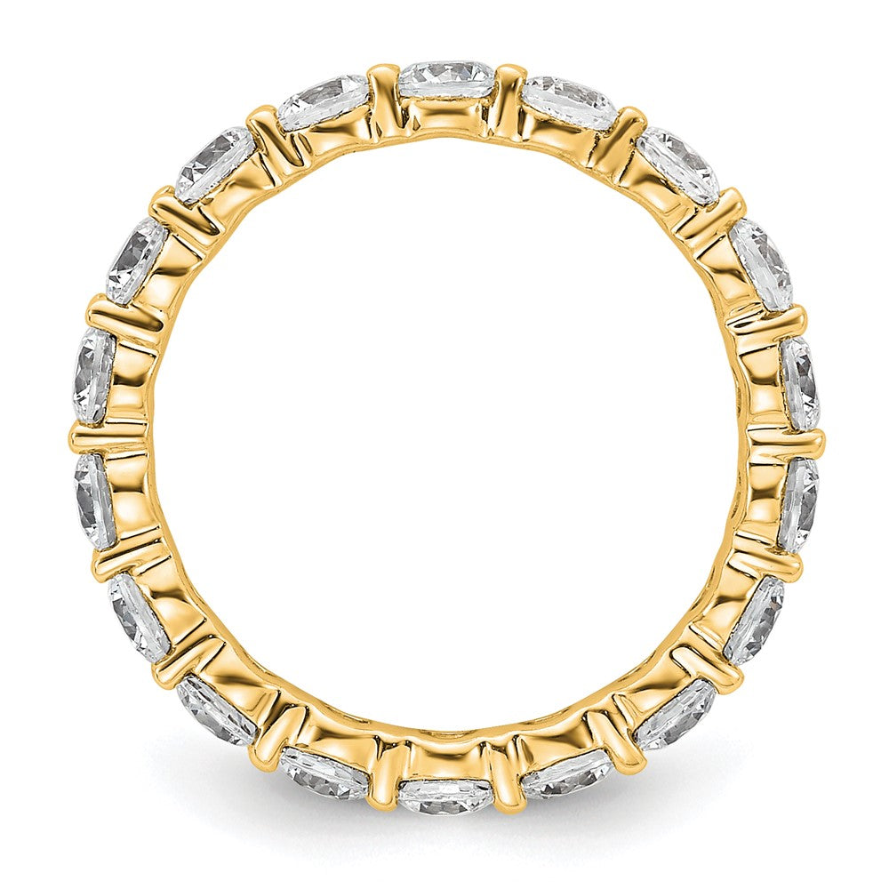 14K Yellow Gold Polished Size 5.5 Shared Prong 2 carat Diamond Complete Eternity Wedding Band Ring