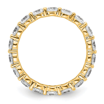 14K Yellow Gold Polished Size 5.5 Shared Prong 2 carat Diamond Complete Eternity Wedding Band Ring
