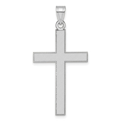 14K White Gold Florentine Satin Cross Pendant