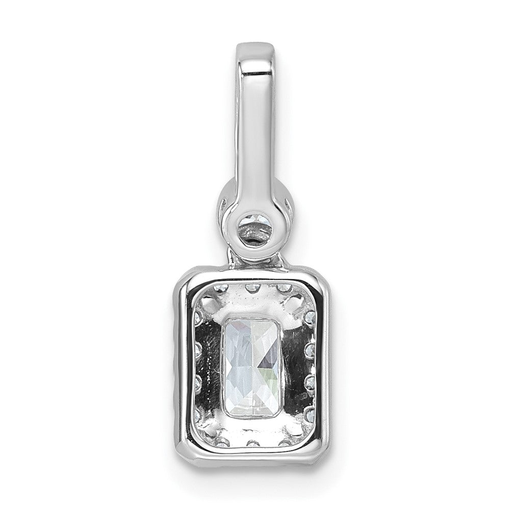 14K White Gold 1 carat Certified Lab Grown Diamond VS+ F+ Radiant Complete Halo Pendant