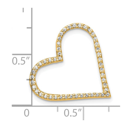 14K Yellow Gold 1/6 carat Diamond Heart Chain Slide