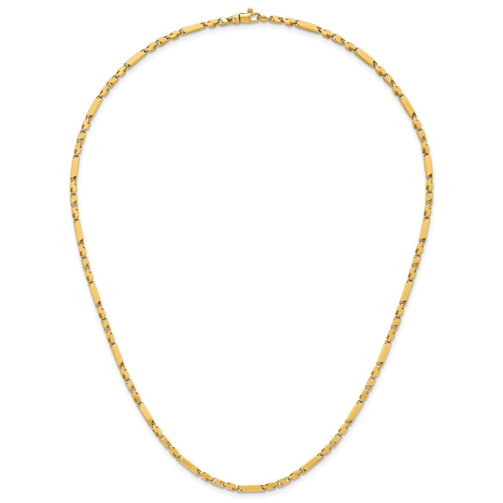 14K Yellow Gold Polished Fancy Bar Link 19.75 Inch Necklace
