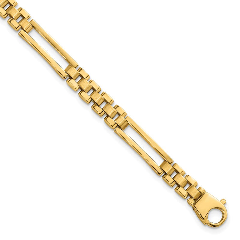 14K Yellow Gold Polished 6mm Fancy Open Multi Link 8 Inch Bracelet