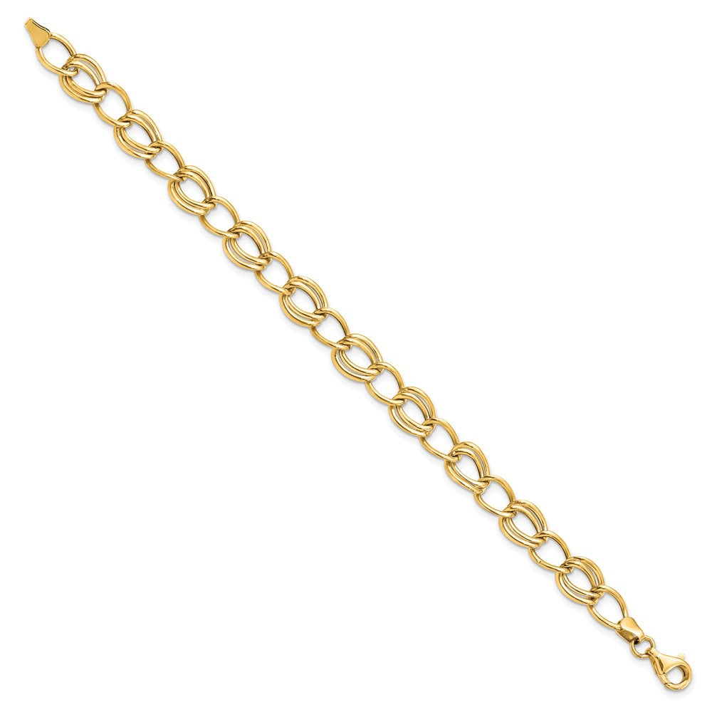 10K Yellow Gold Flat Curb Link 7 Inch Bracelet
