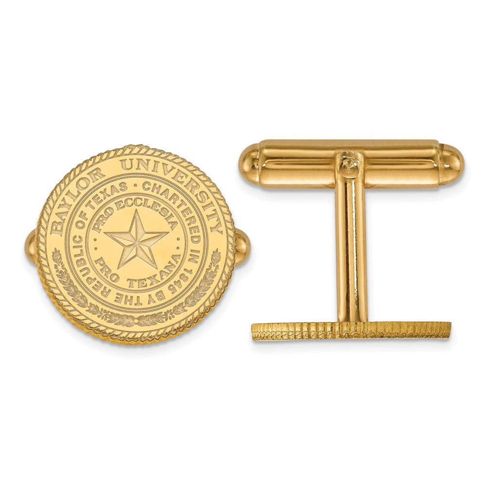 14K Yellow Gold Gold LogoArt Baylor University Crest Cuff Links