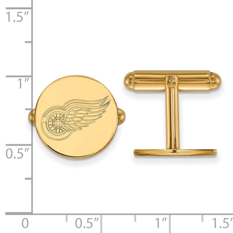 14K Yellow Gold Gold NHL LogoArt Detroit Red Wings Cuff Links