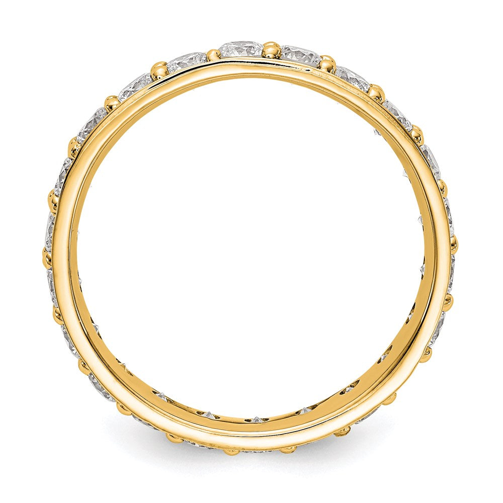 14K Yellow Gold Polished Vintage 2ct Diamond Eternity Wedding Band Ring