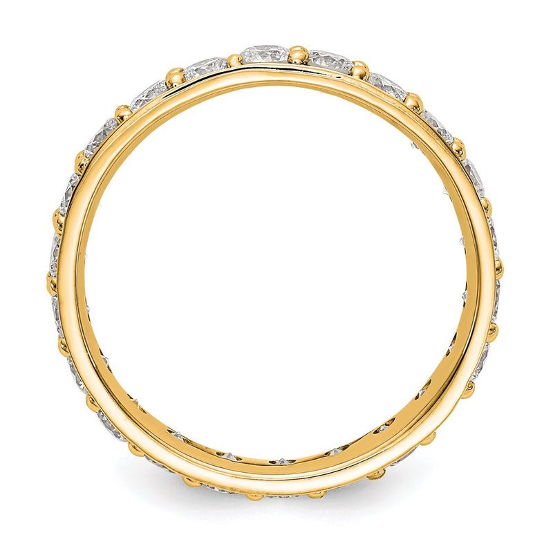 14K Yellow Gold Polished Vintage 2ct Diamond Eternity Wedding Band Ring