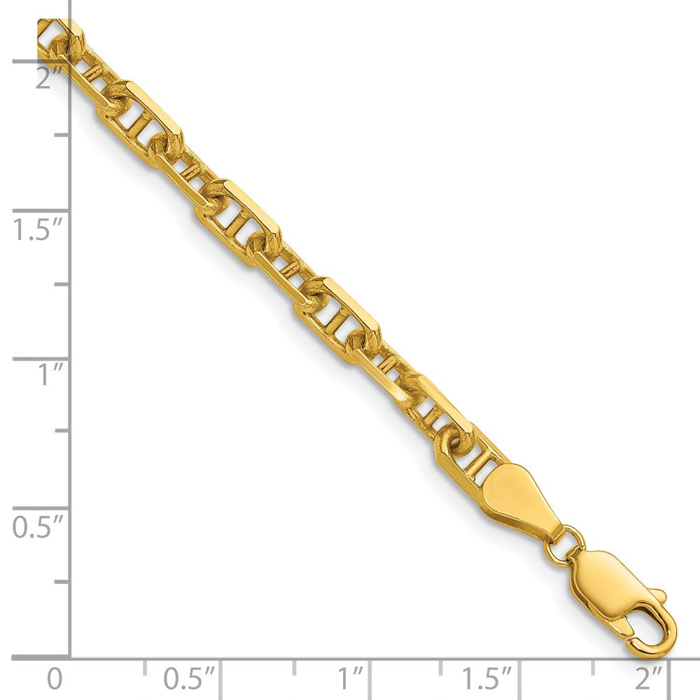 14K Yellow Gold 5.0mm D/C Mariner Anchor 8 Inch Chain
