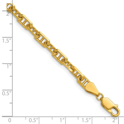14K Yellow Gold 5.0mm D/C Mariner Anchor 8 Inch Chain