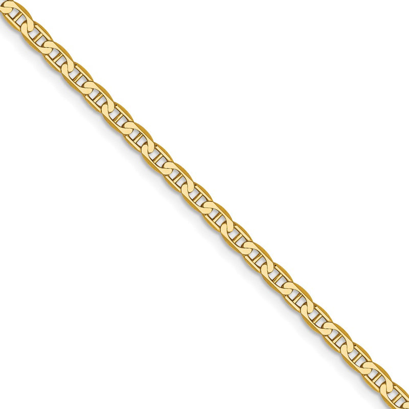14K Yellow Gold 2.4mm Concave Anchor Chain (100 Inch Spool)