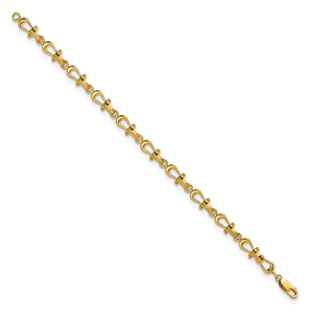 14K Yellow Gold Polished Anchor Shackle 8 Inch Bracelet