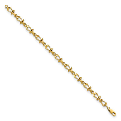 14K Yellow Gold Polished Anchor Shackle 8 Inch Bracelet