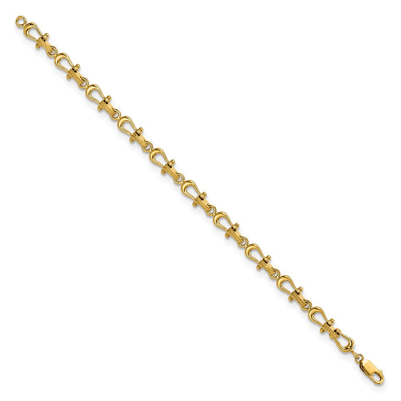14K Yellow Gold Polished Anchor Shackle 8 Inch Bracelet