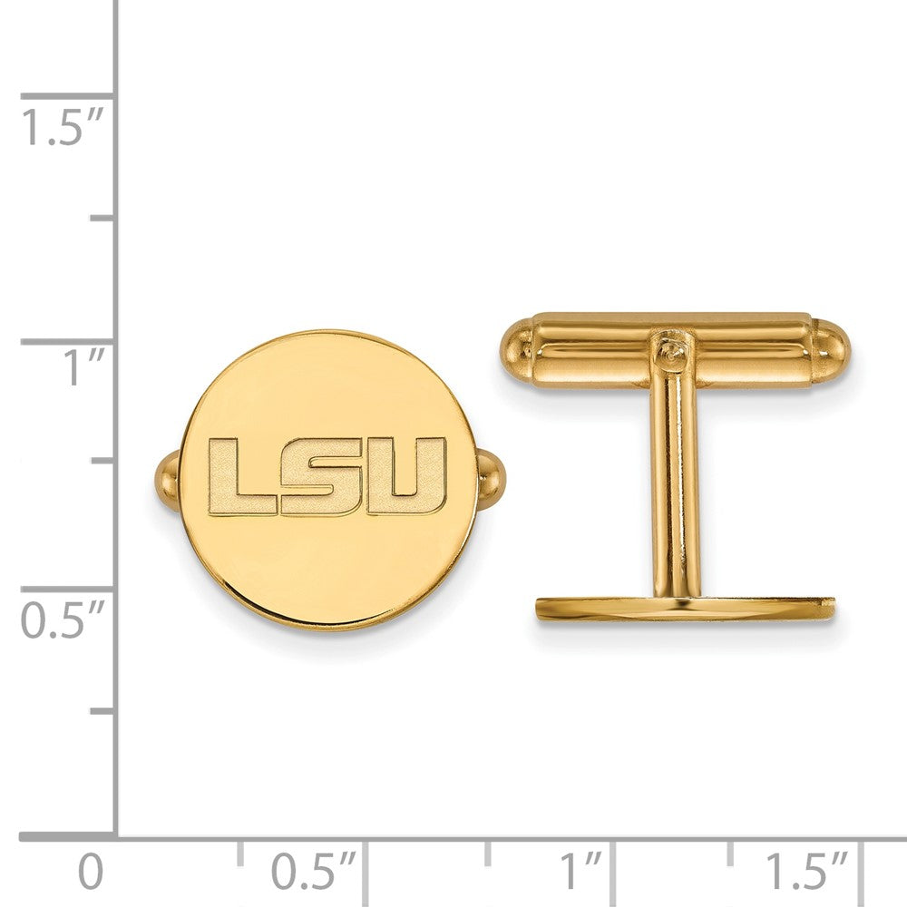 14K Yellow Gold Gold LogoArt Louisiana State University L-S-U Cuff Links