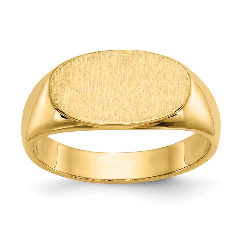 10K Yellow Gold 13.5x8.0mm Closed Back Signet Ring