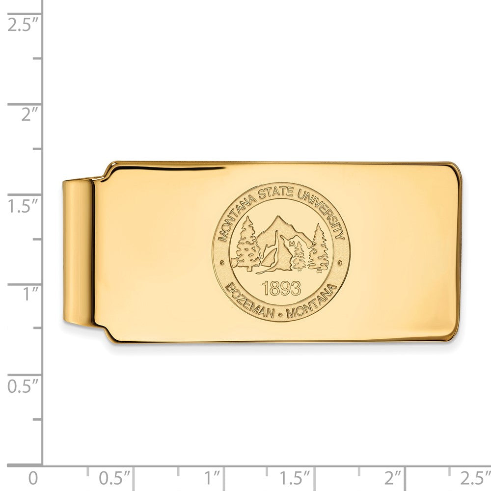 14K Yellow Gold Gold LogoArt Montana State University Crest Money Clip
